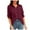 Wine, variant on FRSASU Plus Size Tops Clearance Women Pockets Solid Turn-Down Neck Cardigan Long Sleeve Loose T-Shirt Autumn Blouse Button Tops
