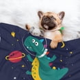 thumbnail image 3 of Pofeuu Dinosau Space Explorer Print Puppy Blanket,Dog Blankets,Pet Blanket Cozy Cat Blankets for Indoor Cats, Fuzzy Pet Blanket for Kitten Doggy Dog Blankets-Large, 3 of 8