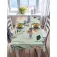 thumbnail image 3 of Spring Leaves Rectangle Tablecloth, Pink Flowers Pastoral Botanical Green Waterproof & StainResistant Tablecloth, Washable Oil-proof Table Cover for Dining/Party/Wedding/Camping/Buffet 52x70 In, 3 of 9