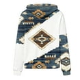 thumbnail image 5 of Western Aztec Casual Hoodies for Women Geometric Print Pullover Vintage Ethnic Long Sleeve Loose Hooded Sweatshirt Tops, 5 of 5