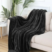 LACKUST Solid Color Flannel Throw Blanket Clearance ,All-Season Plush Blanket,39.4x27.6in Lightweight Breathable and Soft Blankets for Office Naps and More,Black