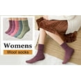 thumbnail image 6 of LEZMORE 5 Pairs Womens Wool Socks Thick Knit Vintage Winter Warm Cozy Crew Socks Gifts, 6 of 21
