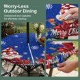 thumbnail image 3 of Round Outdoor Tablecloth with Umbrella Hole and Zipper, Blue Gnomes Christmas Fitted Table Cover with Elastic Edge for 36-44 Inch, Snowflake Xmas Poinsettia Waterproof Patio Tablecoths for Picnic, 3 of 9