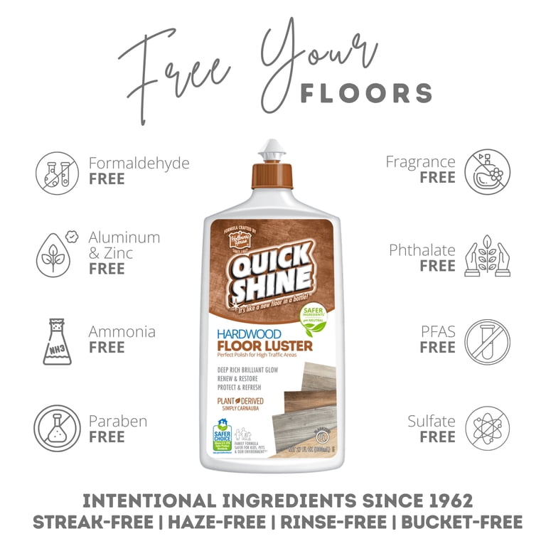 Quick Shine Hardwood Floor Luster, Plant-Derived Carnauba, 27 Fl Oz photo 4