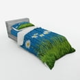 thumbnail image 3 of Ambesonne Flower Bedding Set 4 Pcs, Spring Grass and Daisy, Queen, Blue Green White, 3 of 3