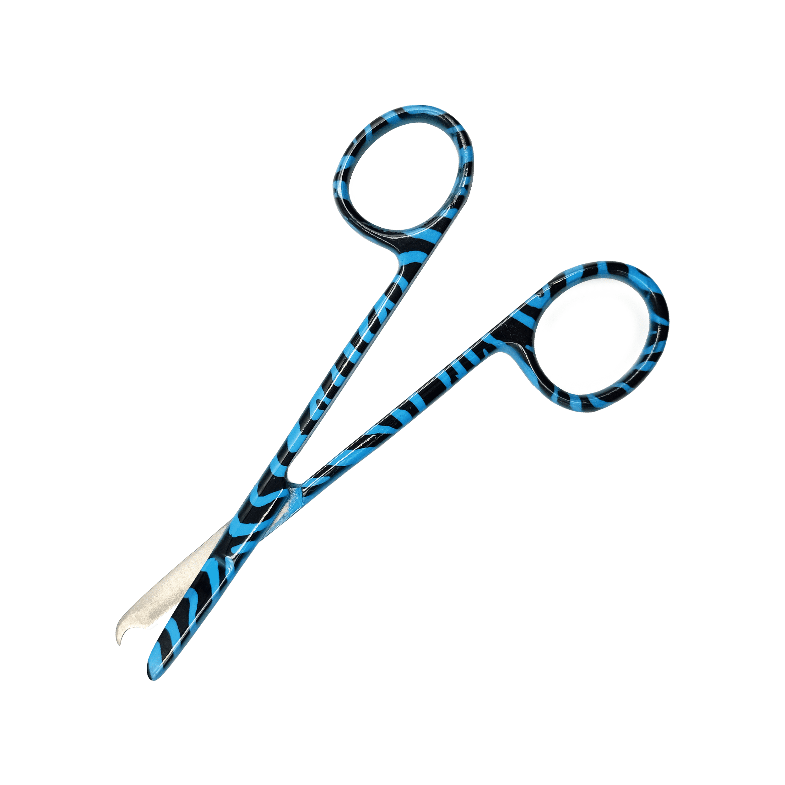 4.5 in. Cynamed Suture Stitch Scissors with Zebra Blue