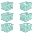 thumbnail image 1 of Sterilite Stackable File Storage Crates w/ Built In Handles, Teal (6 Pack), 1 of 6