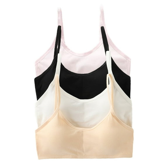 Girls Training Bra 10-15 Teen Student for Teens & Big Girls Breathable Bra Elastic Shoulder Straps Adjustable Straps Fixed Pads