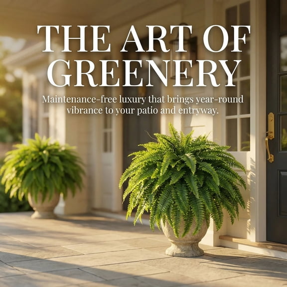 Artificial Boston Fern Bush- Set of 2 Large Artificial Ferns for Outdoors, 31Inch Large Faux Ferns, Suitable for Office & Living Room Decor