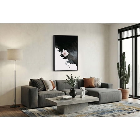 Sumi E Style Cherry Blossom Zen Black Ink Flower Portrait Decor Unframed Paper Print