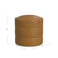 thumbnail image 4 of HomePop Round Storage Ottoman, Carmel Faux Leather, 4 of 7