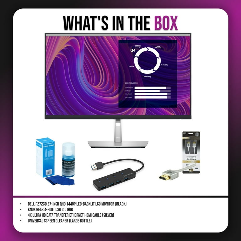 Dell P2723D 27-Inch QHD 1440p LED-Backlit LCD Monitor with