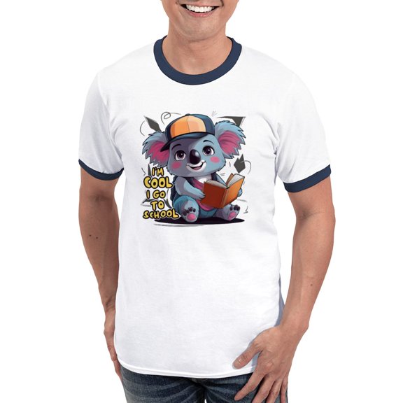 CafePress - I'm Cool I Go To School Men's Ringer T Shirt - 100% Cotton Ringed T-Shirt