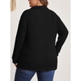thumbnail image 2 of Mengpipi Womens Plus Size Tops Long Sleeve V-Neck Polo Shirts Pullover Sweaters Fall Winter 1X-5X, 2 of 9