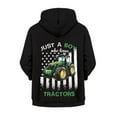 thumbnail image 2 of Chririnla Retro American Flag Tractor Kids Lightweight Zip Up Hoodie Long Sleeve with Pockets Comfy Casual Outerwear Youth Size 14-16, 2 of 7