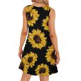 thumbnail image 4 of Mujeres verano casual sin mangas cuello redondo gradiente impreso bolsillo manga vestidos vestido suelto OAVQHLG3B Store lin121212, 4 of 5