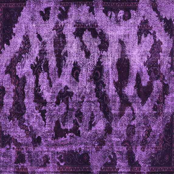 Ahgly Company Indoor Square Persian Purple Bohemian Area Rugs, 3' Square