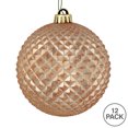 thumbnail image 3 of Vickerman 2.75" Café Latte Durian Glitter Ball Ornament, 12 per Bag, 3 of 3