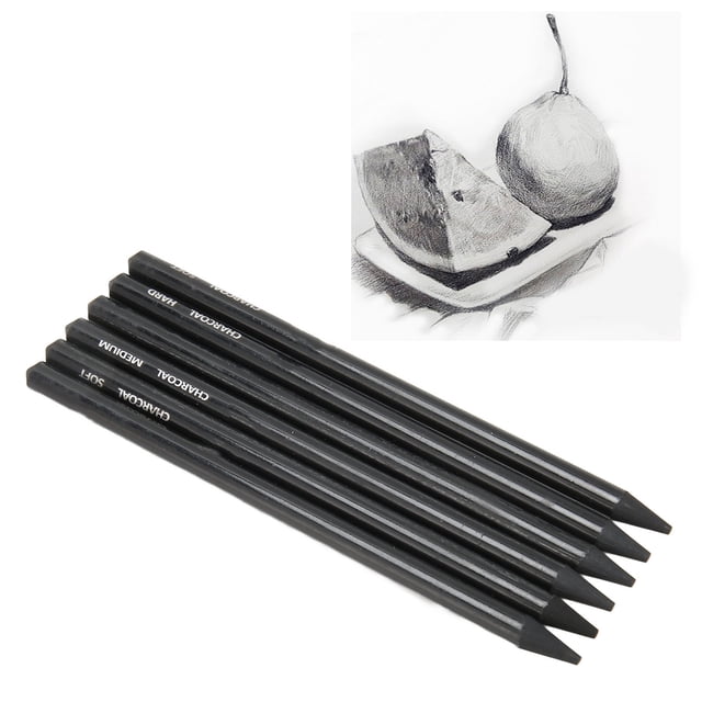 Juego De Lápices De Carbón, Livianos, Previenen Suavemente La Rotura, Fáciles De Colorear, 6 Lápices De Dibujo De Carbón Para Escribir Para Artistas
