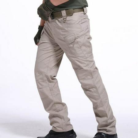 cllios Men s Cargo Pants Military Tactical Trail Ripstop Combat Trousers Outdoor Work Pants Lightweight Hiking Pants Casual Solid Cargo Pants with Multi Pockets Khaki 3XL