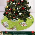 thumbnail image 6 of FMSHPON Snowman On Green BackgroundSnowflakes Xmas Christmas Tree Skirt Stand Mat for Holiday Party Decoration Indoor Outdoor 36 inches, 6 of 6