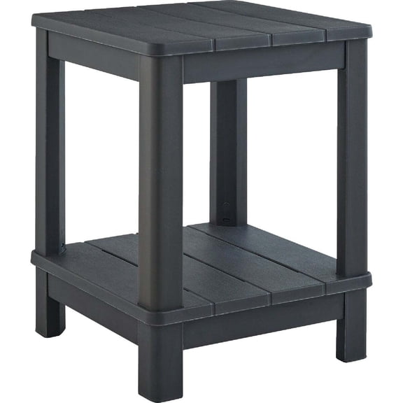 Adams Keter Graphite 16 In. Square Resin Deluxe Side Table 259974