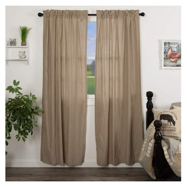 Farmhouse Curtains - Cotton Burlap Window Panels With Rod Pocket & Tie Backs, Antique White (Set Of 2)