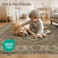 thumbnail image 4 of ODIKA 5'x7' Washable Area Rug Brown Olive Vintage Tone Retro Boho Medallion Design with Antique Floral Border for Guest Room, Lounge, Apartment, Non-Slip Low Profile, Stain Resistant, 4 of 7