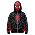 thumbnail image 2 of Hoodie Clearance Gothic Spider Web Print Hoodie Full Zip Mask Hooded Sweatshirt Casual Streetwear Outerwear Men, 2 of 8