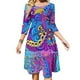 thumbnail image 1 of Vestido acampanado con nudo de corazón y diseño de moda con estampado de alucinógeno abstracto, vestido holgado de talla grande, abstracto, brillante y colorido, 1 of 6