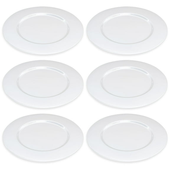 Majestic Gifts Inc.  Glass Charger-Plates - Opal-12.5" Diameter - Set/6 - 12.5"