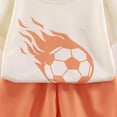 thumbnail image 4 of felwors Kids 2 Piece Waffle Knit Short Sleeve Soccer Print T-Shirt and Shorts Set, Casual Summer Unisex Outfit for Boys and Girls, 4 of 4