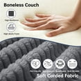 thumbnail image 4 of 102" L-Shaped Modular Sectional Sofa with Chaise and 4 Throw Pillows, 3 Seater Comfy Corduroy Fluffy Couch,Boneless Couch with Deep Seat and 2 Cup Holders for Living Room,Apartment,Office,No Assembly, 4 of 13