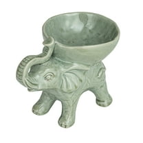 Creative Co-Op Majestic Stoneware Elephant Bowl, Grey