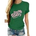 thumbnail image 1 of UKAP Ladies Tee Crew Neck T-Shirt Baby Print Tops Loose Fit Work Shirt Green 2XL, 1 of 2