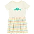 thumbnail image 3 of Inktastic Cute Teal Airplane Girls Toddler Dress, 3 of 5