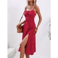 thumbnail image 4 of AURA Women Floral Spaghetti Strap Summer Dress Split Midi Sexy Vacation Dress, 4 of 7