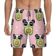 thumbnail image 2 of Goofa Panda Avocado Printed Men's Swim Trunks Board Shorts Quick Dry Mens Swimming Trunks with Compression Liner,Breathable Fit Hawaii Beach Shorts-, 2 of 9