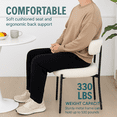 thumbnail image 5 of LIFERECORD Dining Chairs Set of 2, Modern Dining Room Chairs with Cushions and Metal Legs, Max Weight Capacity 330LBS, Round Upholstered Boucle Chairs for Kitchen, Dining Room, Living Room, White, 5 of 6