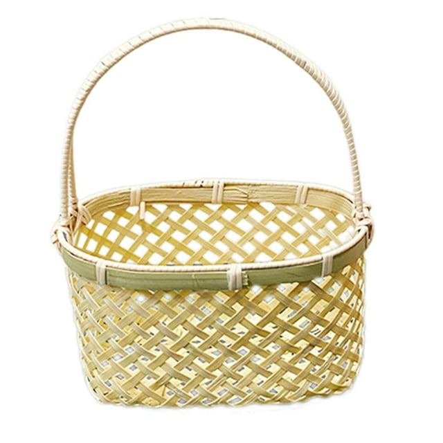 Cesta de frutas tejida a mano, cesta para guardar frutas y aperitivos, ideal para cocina, hogar y cafetería. Mango beige