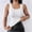 White, variant on Women's Scalloped Lace Trim U-Neck Ribbed Tank Top, High Stretch Slim Fit Solid Sleeveless Layering Vest for All-Season Daily Wear (Gray,M)