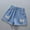Blue, variant on uublik Denim Athletic Shorts for Girls Size 3T-11 Straight Leg High Waist Jean Shorts Blue