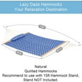 thumbnail image 5 of 12 FT Double Quilted Fabric Hammock with Spreader Bars and Detachable Pillow, 2 Person Hammock for Outdoor Patio Backyard Poolside, 450 LBS Weight Capacity, Blue Floral,HM003648, 5 of 16