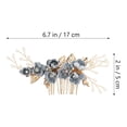 thumbnail image 2 of 4Pcs Hair Comb Set Floral Hair Accessory Blue Alloy Pearls Rhinestone Bridal Headpiece Wedding Accessories, 2 of 8