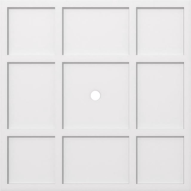 Ekena Millwork CMP38RK-02000 38 in. OD x 2 in. ID Square Rubik Architectural Grade PVC Contemporary Ceiling Medallion