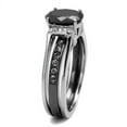 thumbnail image 3 of Two-Tone IP Black Stainless Steel Ring with Synthetic Synthetic Glass in Jet for Women Jet Stone Color Style TK2971 Size 5, 3 of 4