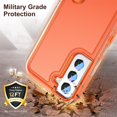 thumbnail image 5 of SaniMore for Samsung Galaxy S22 Plus 6.6" 2022 Hybird Case, Rugged PC Back Shockproof TPU Shell Metal Hidden Kicksatnd Drop Resistant Anti-slip Heavy Duty Protective Case for Galaxy S22 Plus, Orange, 5 of 8