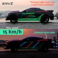thumbnail image 3 of Carro a control remoto Enyz con luces de neon RC Racing car escala 1:12 15 km/h batería recargable, 3 of 7