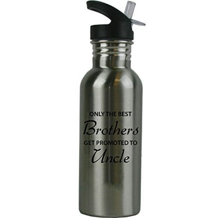 20 Ounce Ml (Only the Best Brothers Get Promoted to Uncle 20 Ounce (600 mL) Stainless Steel Water Bottle with Sport Lid,)