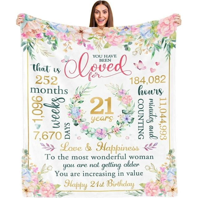 LHSHID 100th Birthday Gifts for Women 100th Birthday Decorations Gifts for 100th Birthday Happy 100th Birthday Gifts Best 100th Birthday Gift Ideas 100 Year Old Gifts for Mom Grandma Blanket 50x60in